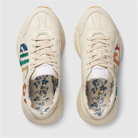 gucci glitter trainers womens|gucci rhyton glitter.